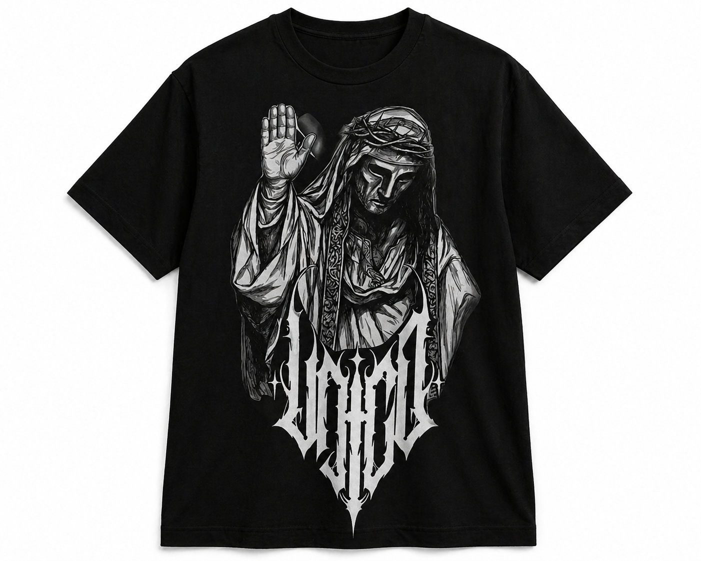 Aura Oversized Black T-Shirt – Premium Dual Graphic Streetwear