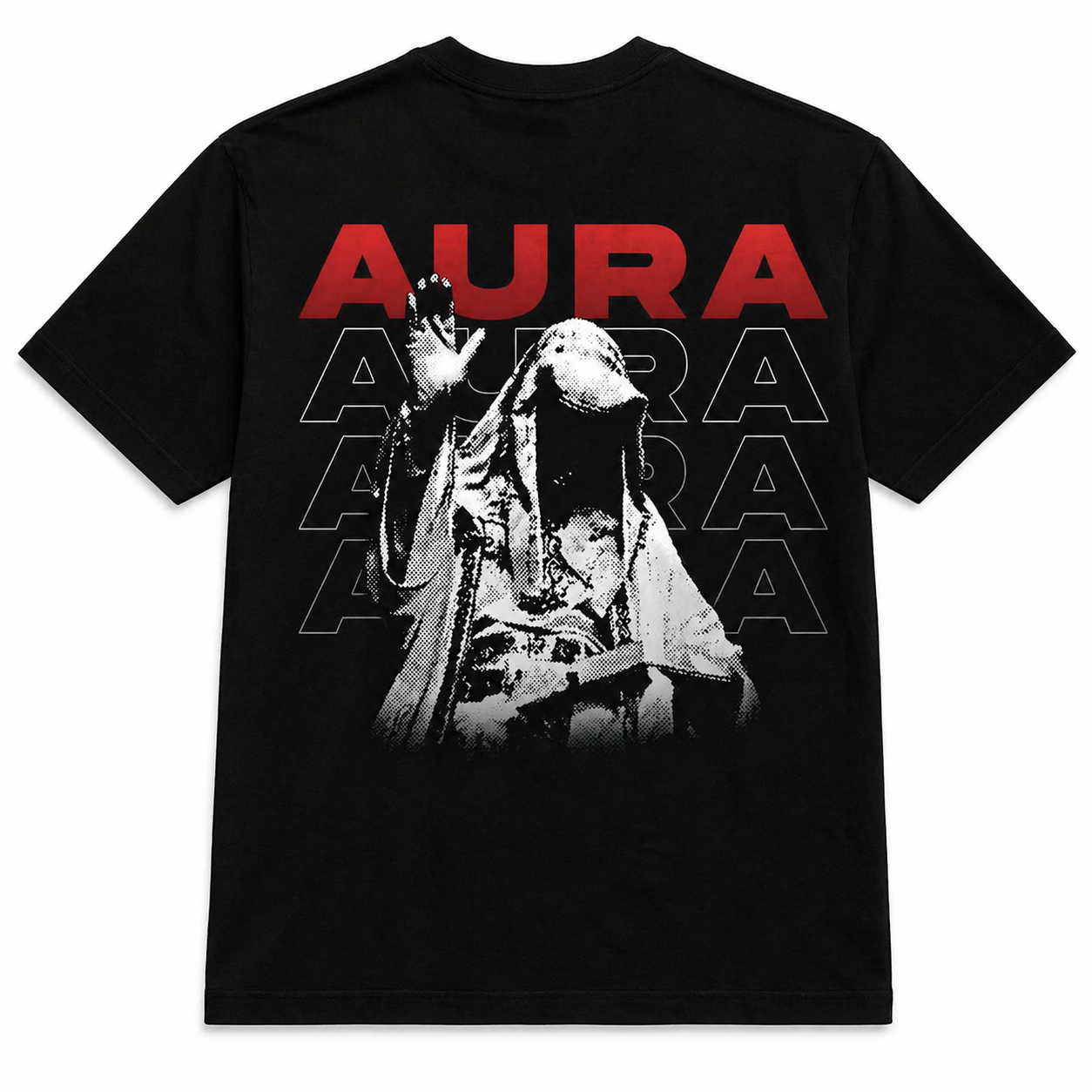 Aura Oversized Black T-Shirt – Premium Dual Graphic Streetwear